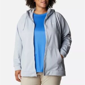 Women’s plus size Columbia PFG Tidal Fleece FZ Hoodie Blue 3X